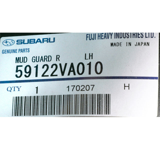 Mud Guard Rear LH 59122VA010 for Subaru