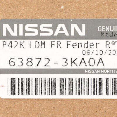 Moulding-Front Fender Rh 63872-3KA0A for Nissan
