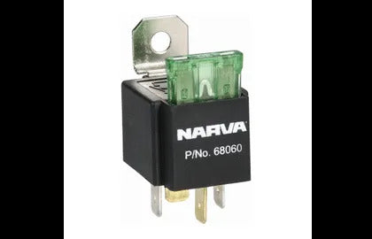 12V 30Amp Relay W/Fuse Bl(1) Narva 68060BL