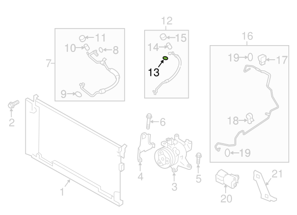 O Ring - Air Conditioning AC Pipe 73039TA040 for Subaru