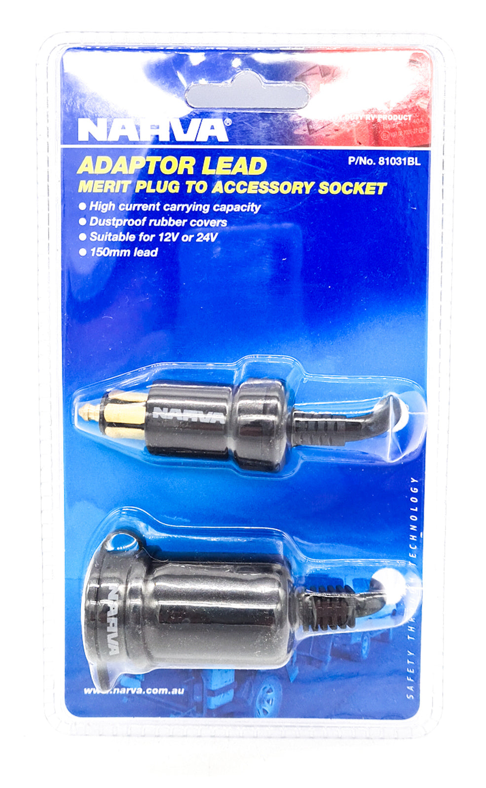 Heavy-Duty Adaptor (Merit Plug To Accessory Socket) Narva 81031BL