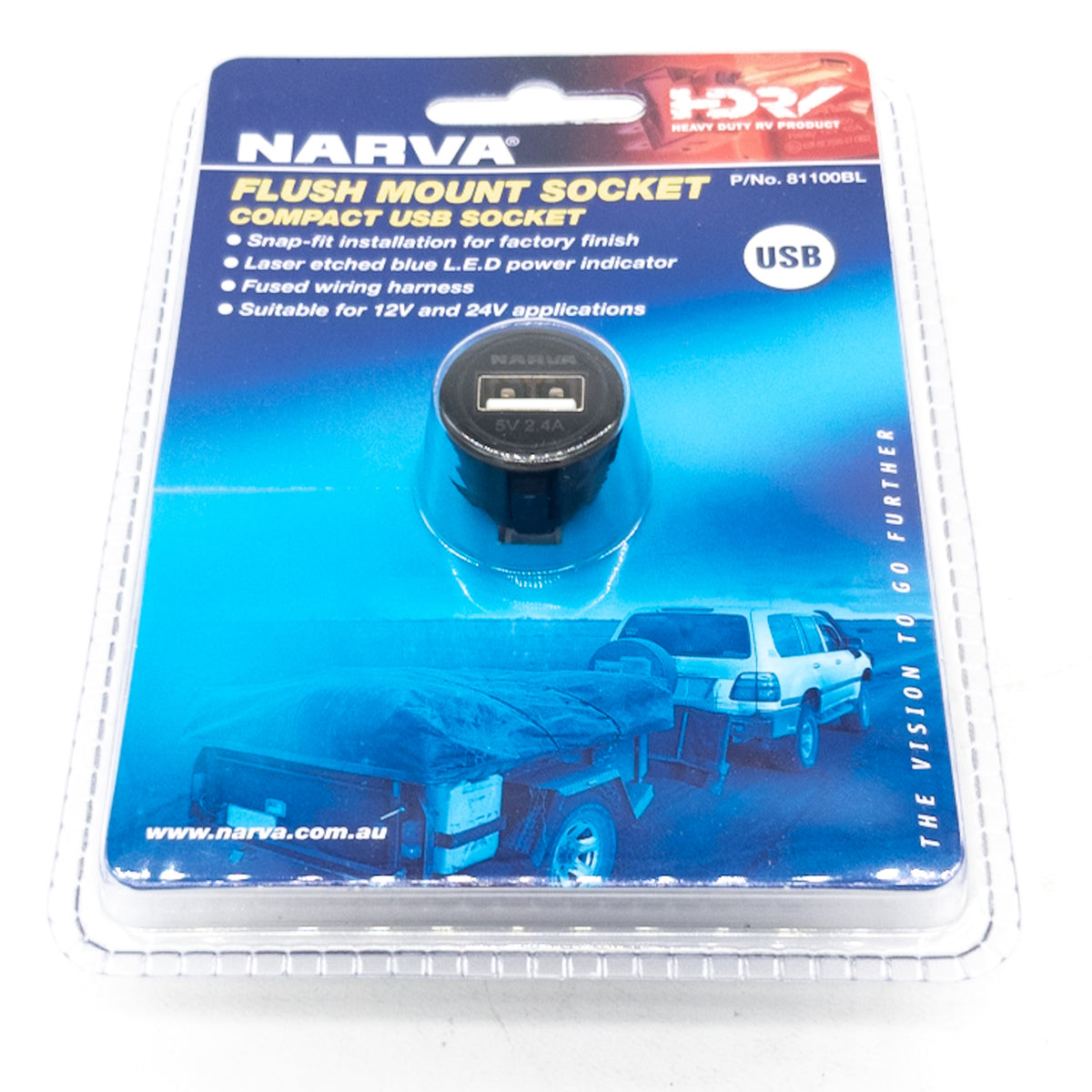 Flush Mount Mini USB Socket Narva 81100BL – The Car Parts Shop