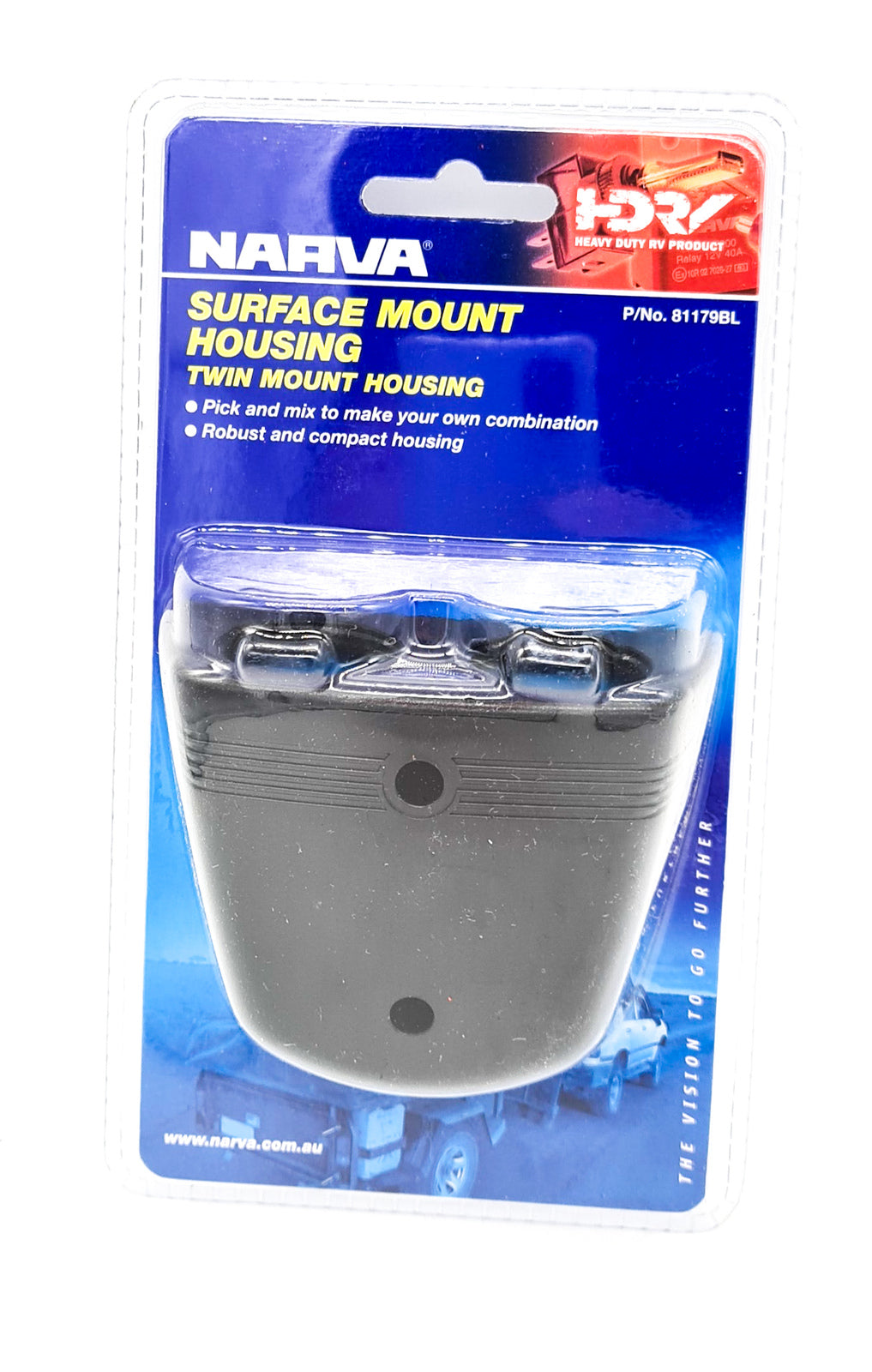 Double Surface Mount Only Housing Narva 81179BL