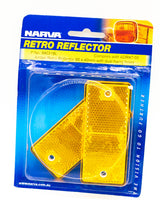 Amber Retro Reflector with Dual Fixing Holes 90mm x 40mm Narva 84031BL