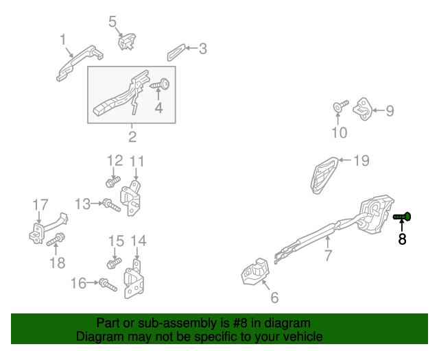 Lock Mechanism Screw 9YA5-00-602 for Mazda