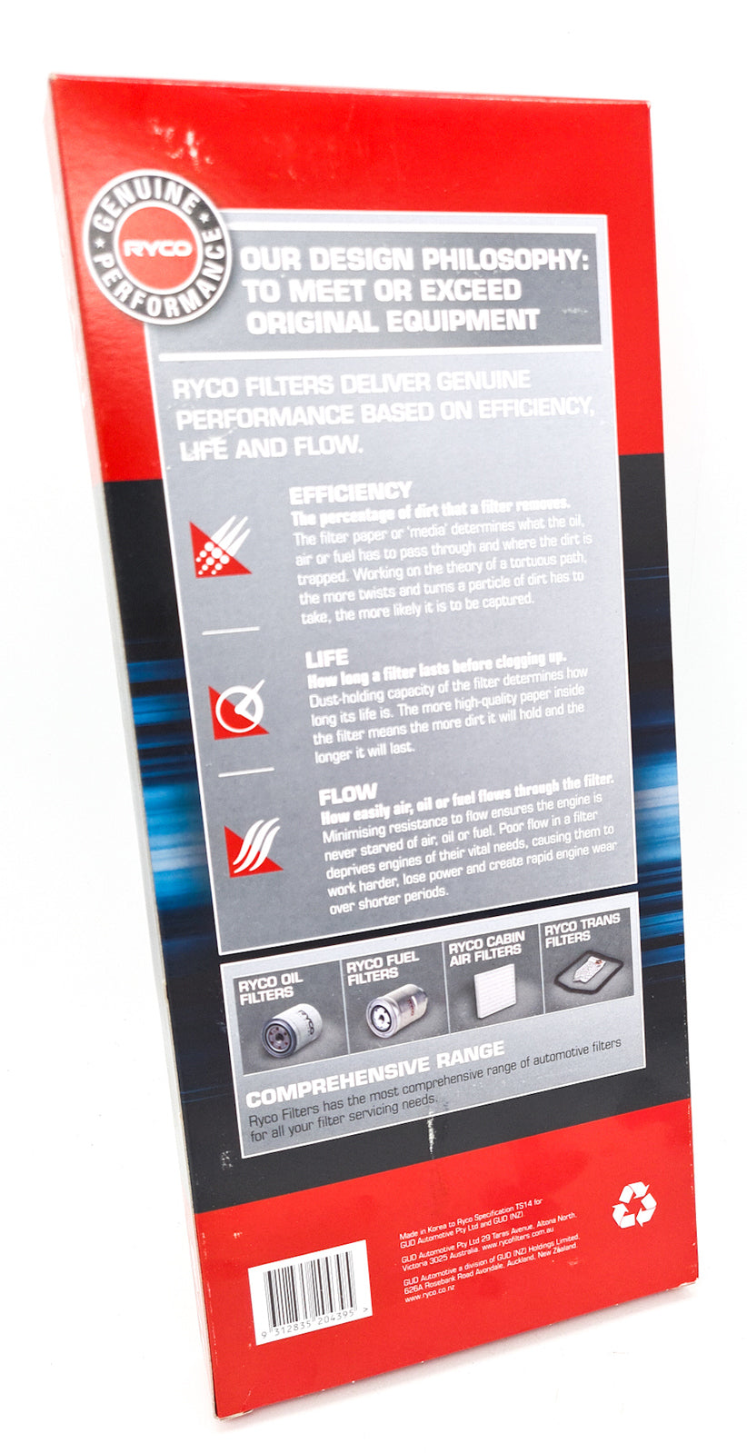 Air Filter Ryco A1786 for HOLDEN BARINA SPARK, MJ, 1.2L