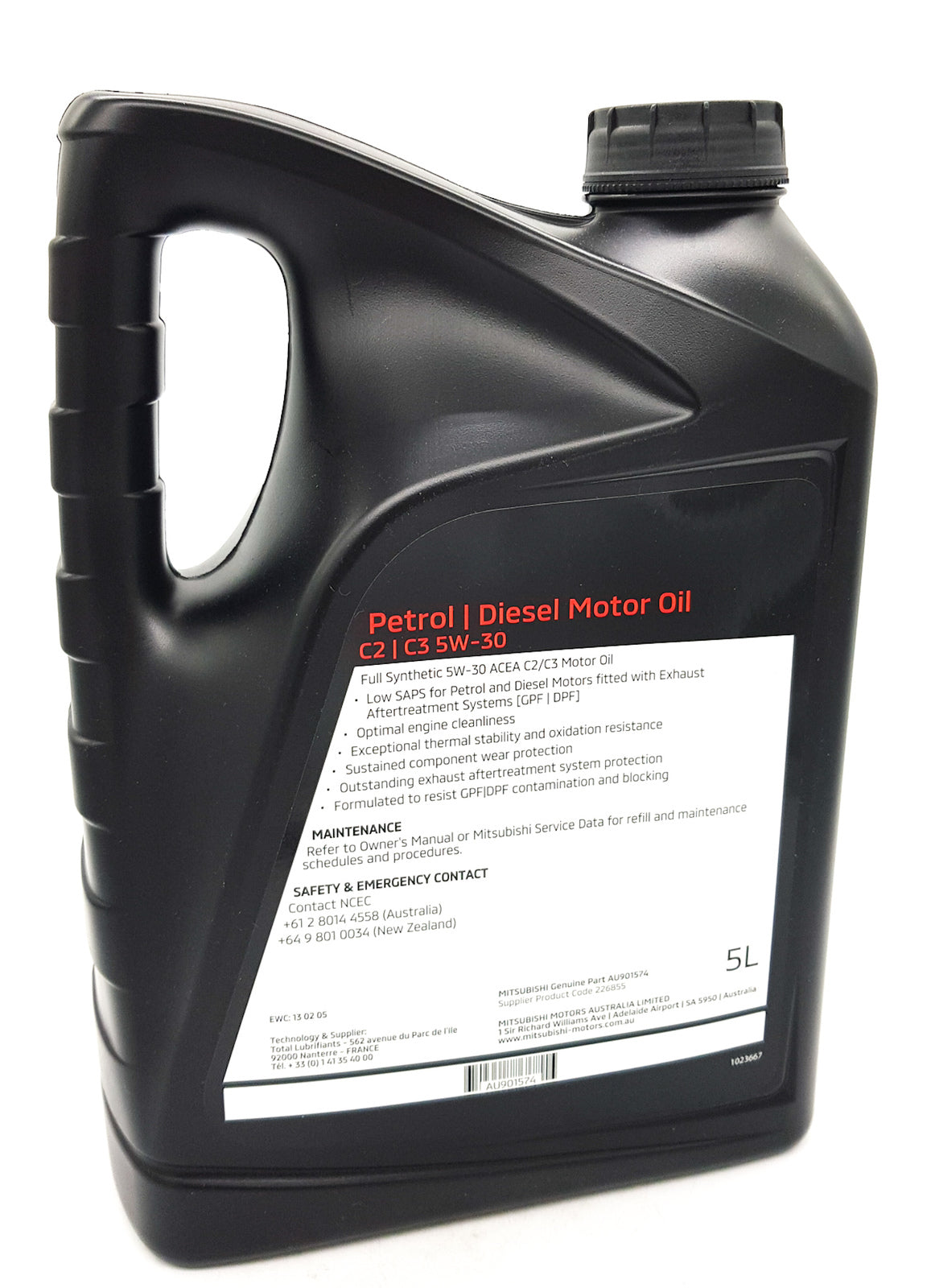 Engine Oil C2/C3 5W-30 Genuine (5L) AU901574 for Mitsubishi Triton Pajero Sport