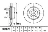 Brake Rotor Front  Ultimate Slotted & Dimpled Bendix BR2026-ULT for Holden Calais VE Wagon 3.6 i V6 3.6LTP LLT