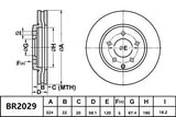 Brake Rotor Rear  Ultimate Slotted & Dimpled Bendix BR2029-ULT for Holden Commodore VE Wagon i V8 6.0LTP L76