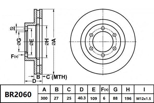 Brake Rotor Front  Ultimate Slotted & Dimpled Bendix BR2060-ULT4WD for Isuzu D-MAX TFR TFS Cab Chassis CRDi 4WD 3.0LTD 4JJ1 TC