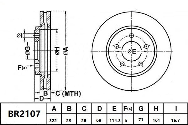 Brake Rotor Front  Ultimate Slotted & Dimpled Bendix BR2107-ULT for Ford Fairmont BF Sedan i 4.0LTP BARRA 190