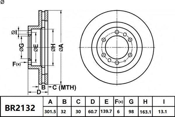 Brake Rotor Front  Ultimate Slotted & Dimpled Bendix BR2132-ULT4WD for Ford Ranger PX Ute TDdi 4x4 3.2LTD P5 AT