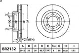 Brake Rotor Front  Ultimate Slotted & Dimpled Bendix BR2132-ULT4WD for Mazda BT-50 B22 B32 UP UR Ute MZ-CD 3.2LTD P5AT