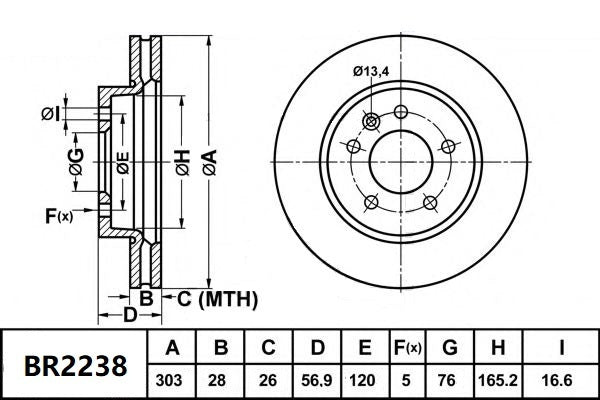 Bendix BR2238 Ultimate Brake Rotor