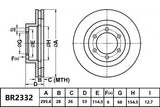 Brake Rotor Front  Ultimate Slotted & Dimpled Bendix BR2332-ULT4WD for Nissan Navara D23 Ute 2.3 dCi 4x4 (D231) 2.3LTD YS23DDTT