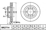 Brake Rotor Front  Ultimate Slotted & Dimpled Bendix BR2714-ULT4WD for Toyota Hilux KUN26 Ute D-4D 3.0LTD 1KD FTV