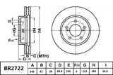 Brake Rotor Front  Ultimate Slotted & Dimpled Bendix BR2722-ULT4WD for Toyota Land Cruiser VDJ200 SUV 4.5 D-4D 4.5LTD 1VD FTV