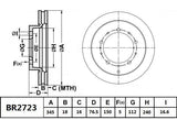 Brake Rotor Rear  Ultimate Slotted & Dimpled Bendix BR2723-ULT4WD for Toyota Land Cruiser VDJ200 SUV 4.5 D-4D 4.5LTD 1VD FTV