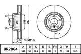 Brake Rotor Front  Ultimate Slotted & Dimpled Bendix BR2864-ULT for BMW X5 E70 SAV xDrive 35i 3.0LTP T N55B30A