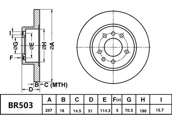 Brake Rotor Rear  Ultimate Slotted & Dimpled Bendix BR503-ULT for Ford Falcon AU Ute LPG 4.0LTP