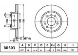 Brake Rotor Rear  Ultimate Slotted & Dimpled Bendix BR503-ULT for Ford Falcon AU Cab Chassis i 4.0LTP YTR
