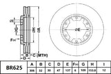 Brake Rotor Front  Ultimate Slotted & Dimpled Bendix BR625-ULT4WD for Nissan Patrol Y61 GR  GU Station Wagon D 4.2LTD TD42T