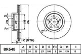 Bendix Brake Disk Rotor  BR648