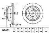 Brake Rotor Rear  Ultimate Slotted & Dimpled Bendix BR661-ULT4WD for Mitsubishi Pajero NS NT NW SUV DI-D (V88W V98W) 3.2LTD 4M41