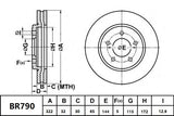 Brake Rotor Front  Ultimate Slotted & Dimpled Bendix BR790-ULT4WD for Toyota Land Cruiser HDJ79 Pickup TD 24V 4x4 4.2LTD 1HD FT