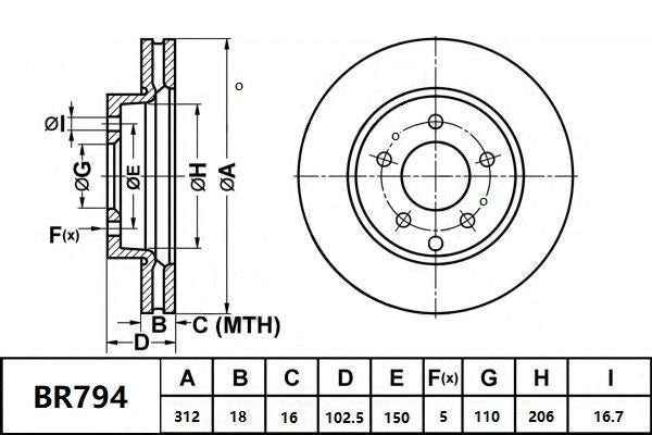 Brake Rotor Rear  Ultimate Slotted & Dimpled Bendix BR794-ULT4WD for Toyota Land Cruiser FZJ78 SUV 4.5 MPFi 4x4 4.5LTP 1FZ FE