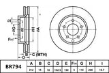 Brake Rotor Rear  Ultimate Slotted & Dimpled Bendix BR794-ULT4WD for Toyota Land Cruiser FZJ78 SUV 4.5 MPFi 4x4 4.5LTP 1FZ FE