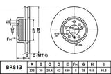 Brake Rotor Front  Ultimate Slotted & Dimpled Bendix BR813-ULT for BMW X5 E53 SAVi 3.0LTP M54B30