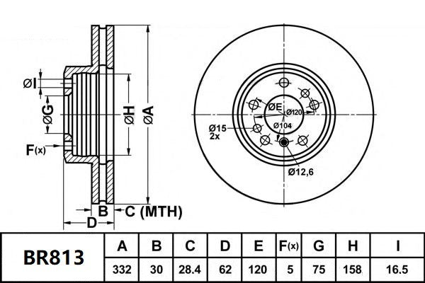 Brake Rotor Front  Ultimate Slotted & Dimpled Bendix BR813-ULT for BMW X5 E70 SAVd 3.0LTD M57TUD30 (306D3)