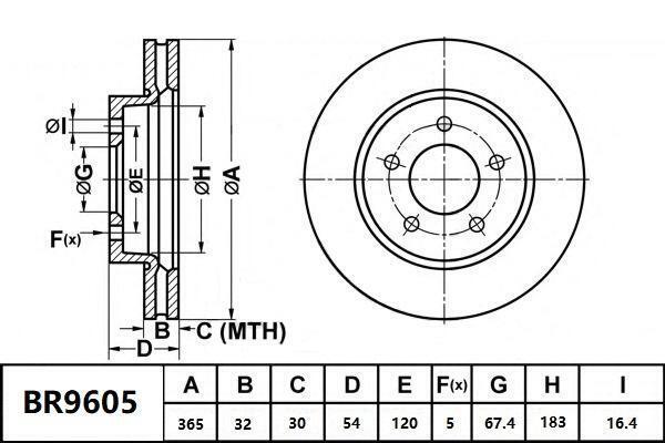 Brake Rotor Front  Ultimate Slotted & Dimpled Bendix BR9605-ULT for Holden Special Vehicles Senator VE Sedan i V8 6.0LTP LS2