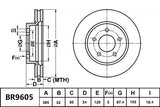 Brake Rotor Front  Ultimate Slotted & Dimpled Bendix BR9605-ULT for Holden Special Vehicles Senator VE Sedan i V8 6.0LTP LS2