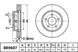 Brake Rotor Front  Ultimate Slotted & Dimpled Bendix BR9607-ULT for Ford Performance Vehicles Falcon FG Ute 5.0 GS PURSUIT 5.0LTP