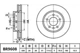 Brake Rotor Rear  Ultimate Slotted & Dimpled Bendix BR9608-ULT for Ford Performance Vehicles Falcon FG Ute F6 4.0LTP BARRA 310T