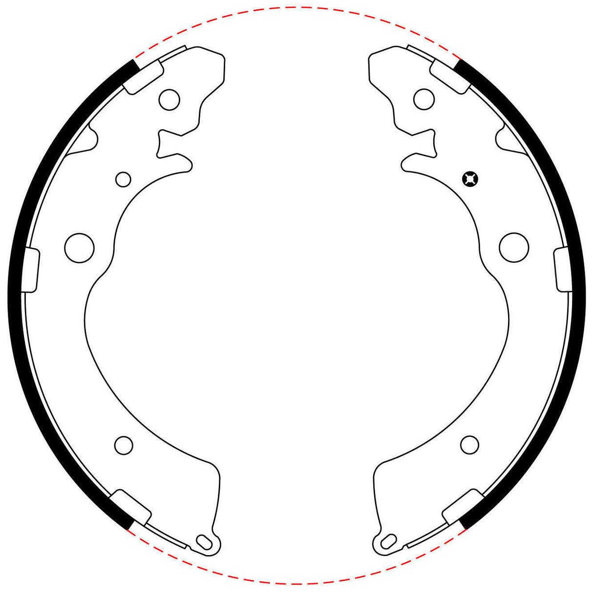 Brake Shoe Set Bendix BS1764 for Honda Civic FD FA Sedan 1.3 Hybrid (FD3) Hybrid 1.3L LDA2