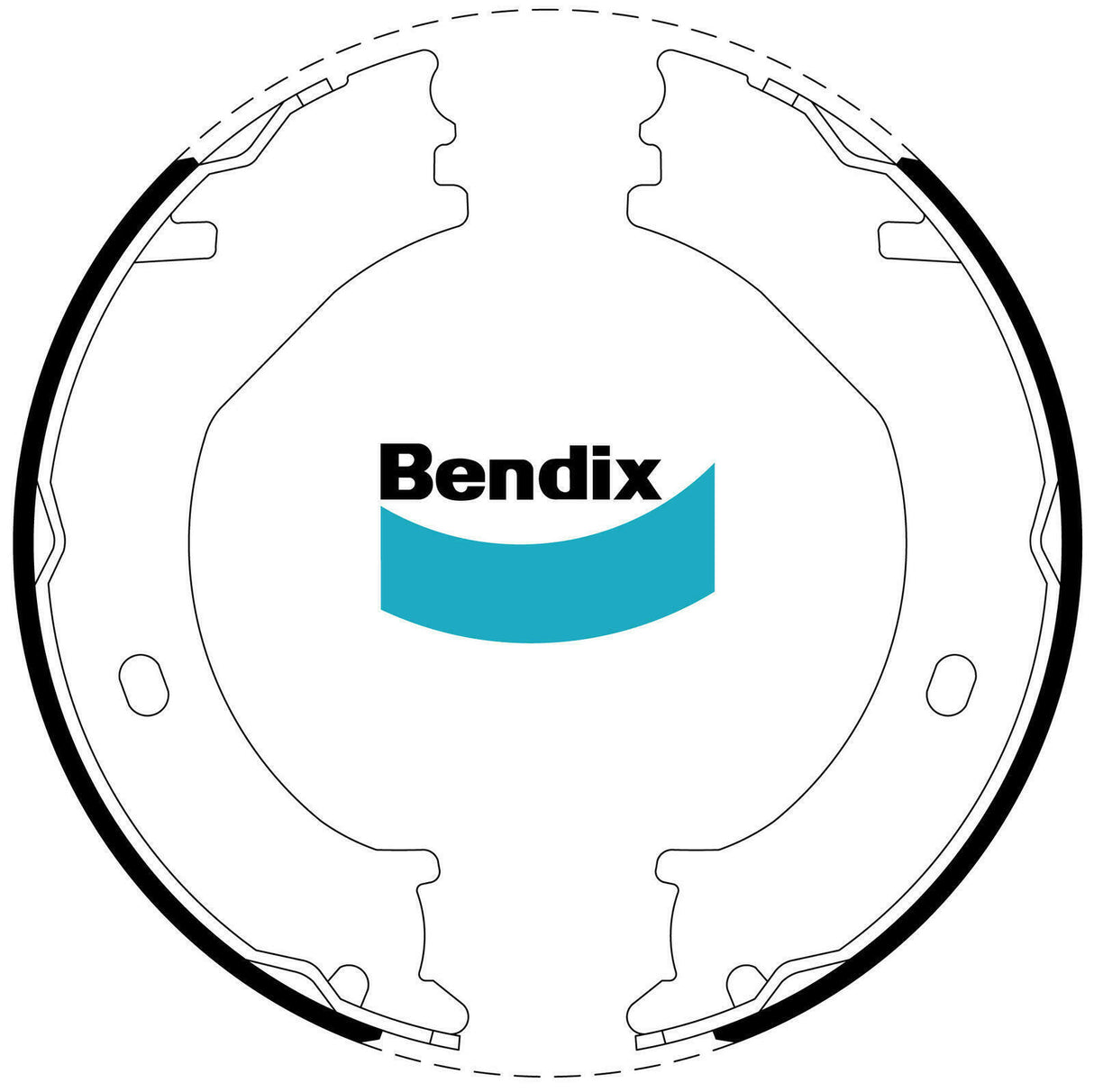 Brake Shoe Set Bendix BS1837 for Ford F350 Ute 5.4 V8 5.4LTP 8cyl 221kW