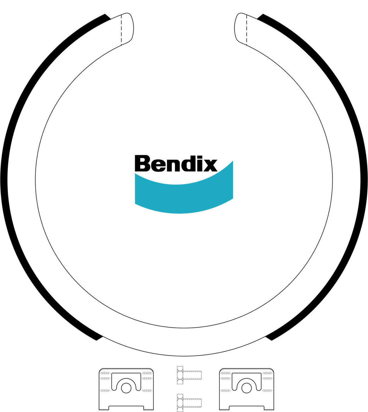 Brake Shoe Set Bendix BS3215 for Ford Falcon AU Cab Chassis LPG 4.0LTP YTR