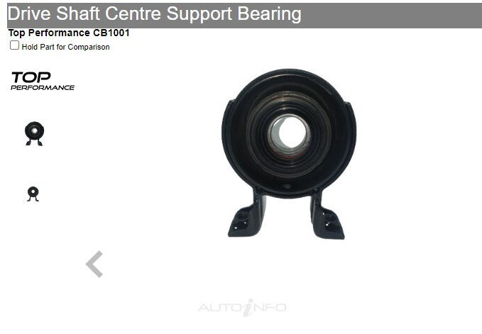 Centre Bearing For Holden Isuzu 100Mm Top Performance CB1001