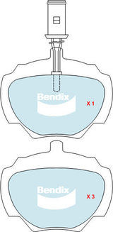 Brake Disc Pad Set Rear Bendix DB1285 4WD For LAND ROVER Discovery