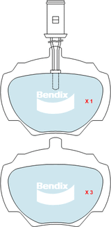Brake Disc Pad Set Rear Bendix DB1285 4WD For LAND ROVER Discovery