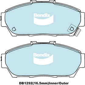 Brake Pads General CT Bendix DB1292GCT for Honda Integra DC2 DC4 Coupe 1.8LTP B18B2