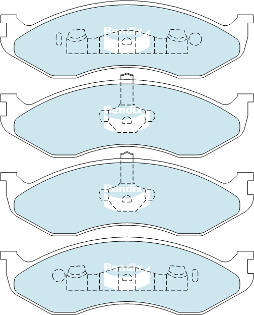 Brake Pads H/Duty Bendix DB1311HD for Jeep Wrangler TJ Open Off-Road Vehicle 4.0LTP