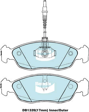 Brake Pads General CT Bendix DB1339GCT for Peugeot 306 7A 7C N3 N5 Hatchback S16 2.0LTP RFY (XU10J4Z)
