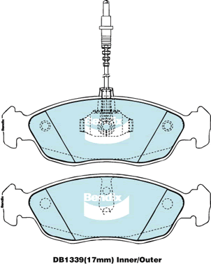 Brake Disc Pad Set  Bendix DB1339 GCT For CITROEN XSARA 306