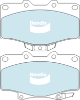 Brake Disc Pad Set Front Front Brake Bendix DB1346 4WD For Toyota 4 Runner Surf