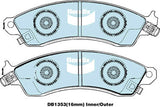 Brake Disc Pad Set Front Bendix DB1353 Ult  For CHEVROLET FORD HOLDEN HSV
