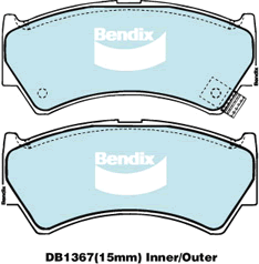 Brake Pads General CT Bendix DB1370GCT for Daewoo Lacetti J200 Sedan CDX 1.8LTP T18SED